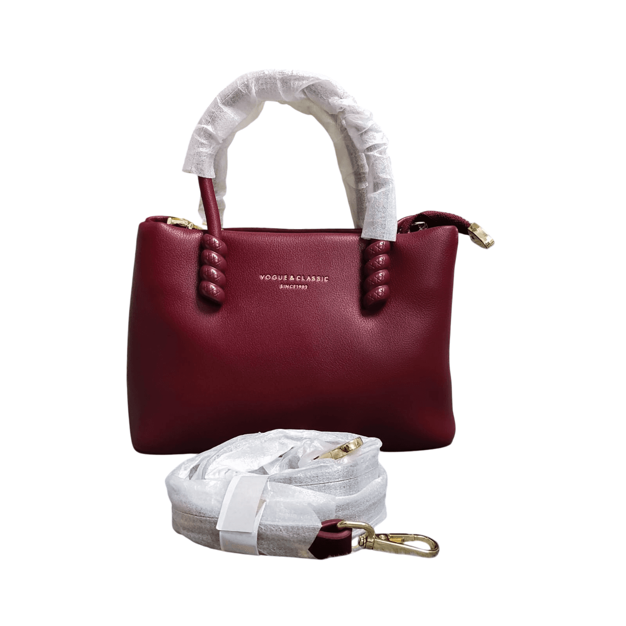 Vogue & Classic brand Hand bag with Long Belt - 8" x 5.5"