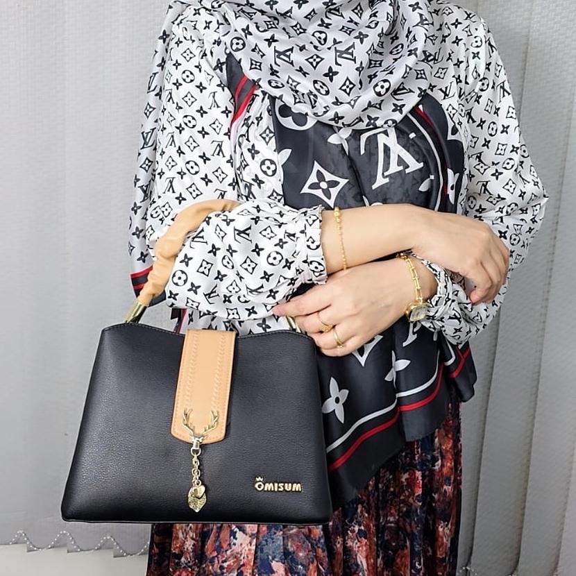 Omisum Brand Luxurious Handbag with Long Belt (DK025)
