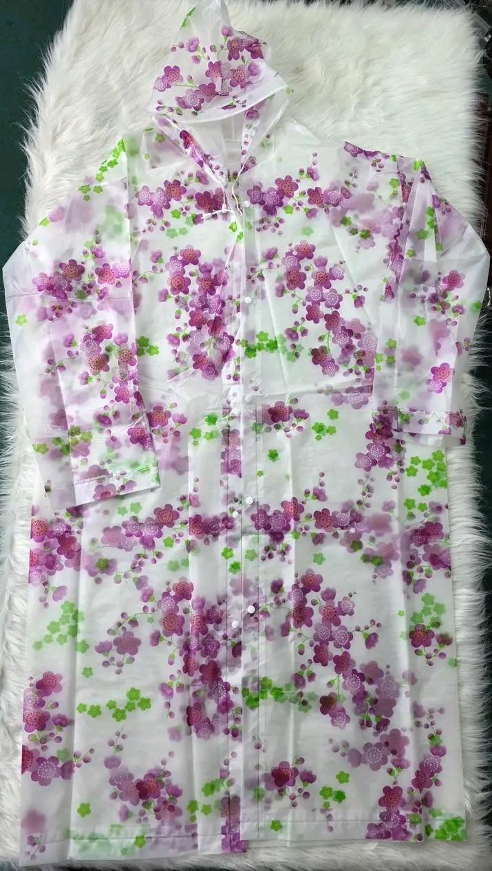 Floral Print pvc raincaot
