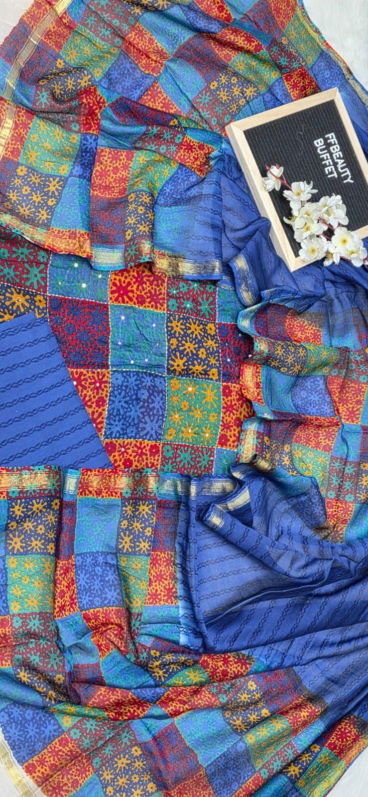 primium ajrak cotton three piece