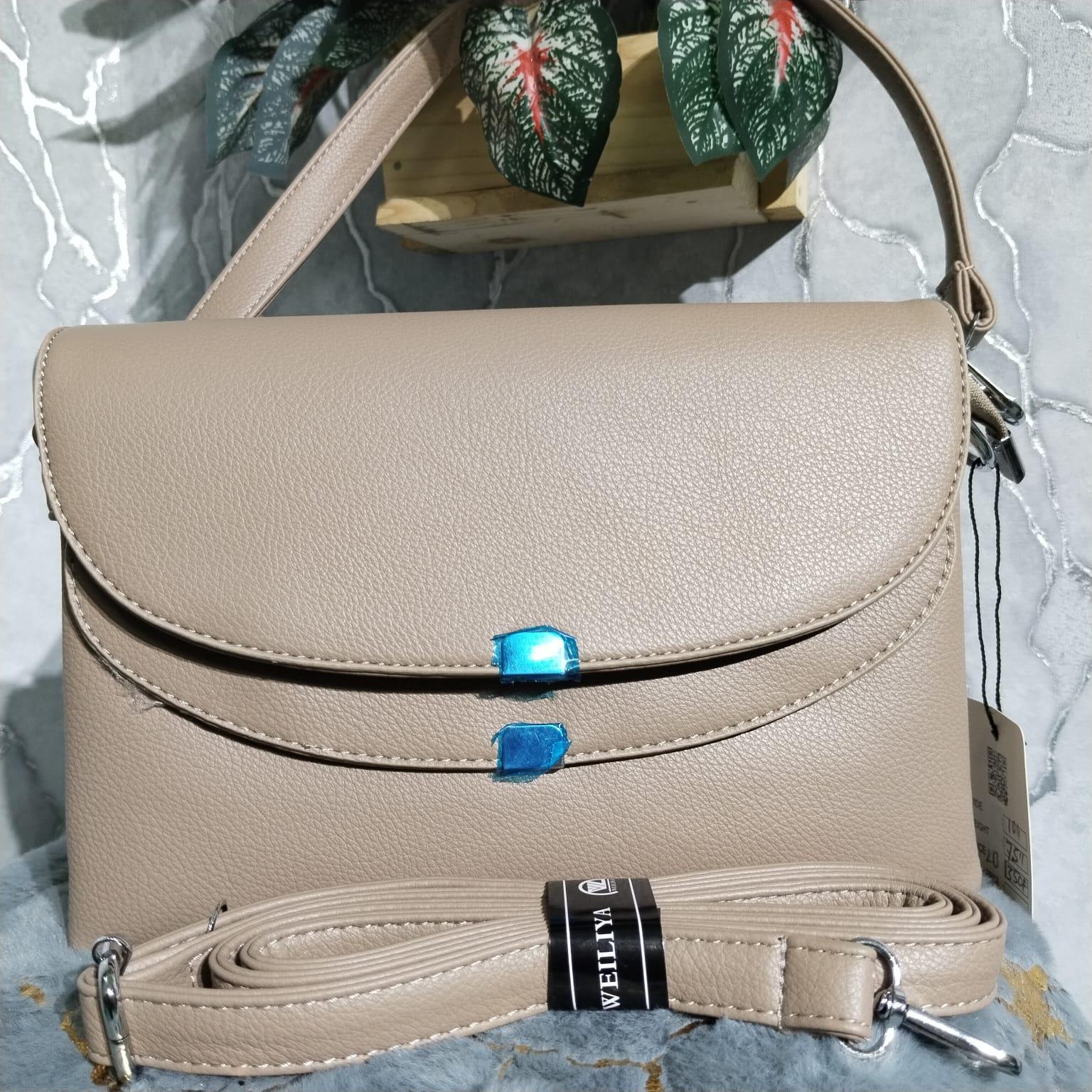 WEILIYA Brand Luxurious Crossbody Belt Bag – Grey Leather (10x7.5")