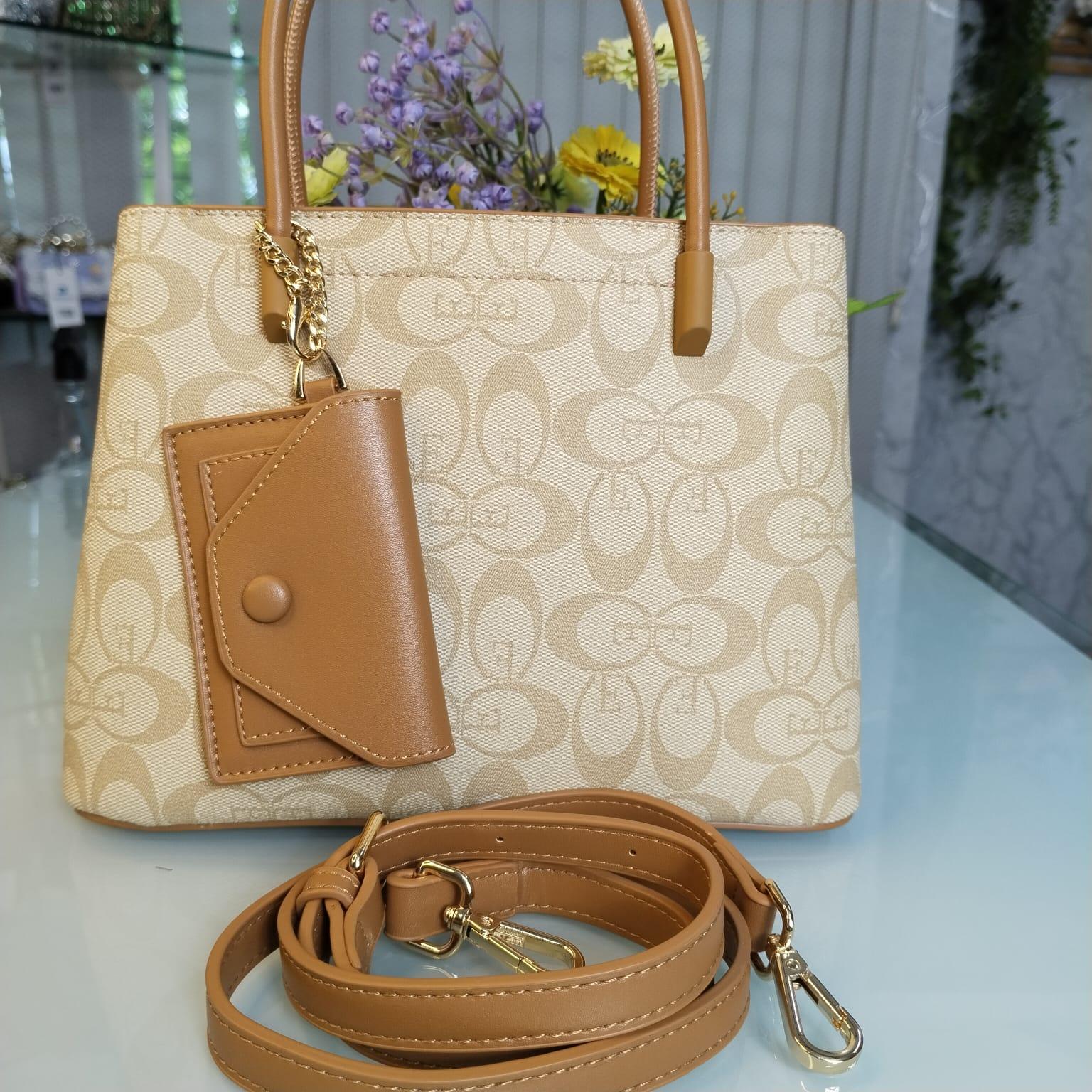 Osa Milam Brand Lusarious Leather Hand Bag – Beige