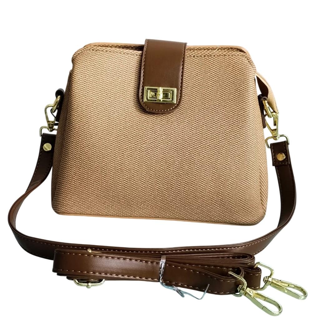 Premium Leather Hand Bag With Long Belt