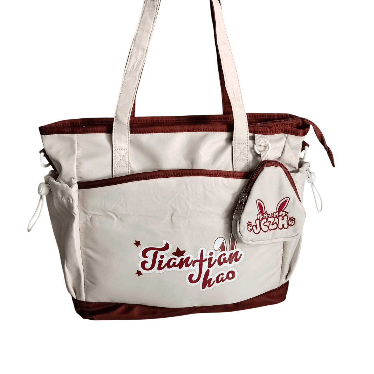 Tiantian Hao  Fabric Shoulder Bag with Long Belt – (12.5"x12.5")