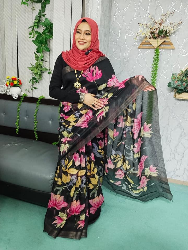 Indian Digital Flowral Cotton Sharee