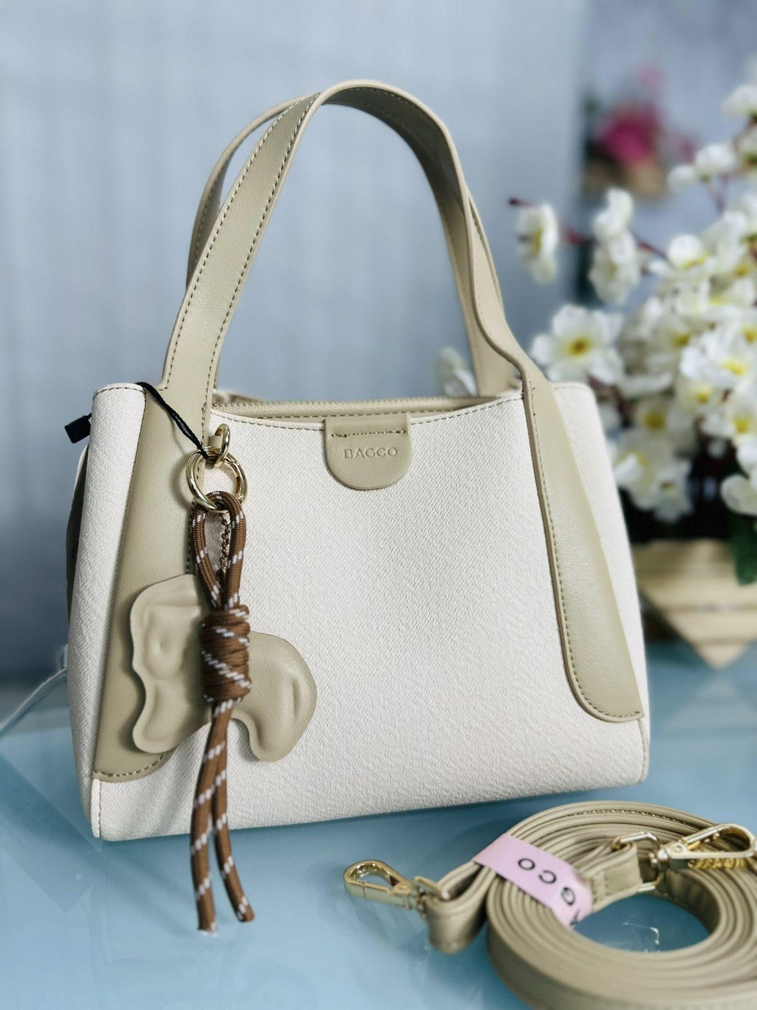 Bagco Mini Hand Off White Premium Leather Bag