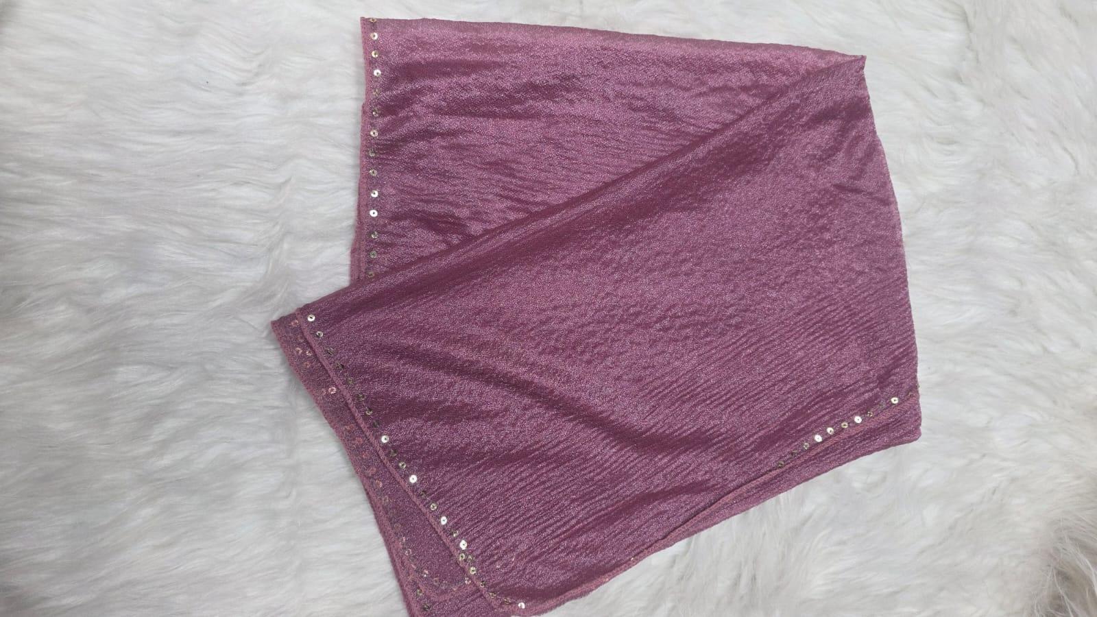 Shimmering Gold Crushed Tissue Silk Sequin Hijab
